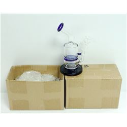 2PK OF SMALL GLASS BONGS; CLEAR/ BLUE