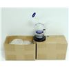 Image 1 : 2PK OF SMALL GLASS BONGS; CLEAR/ BLUE