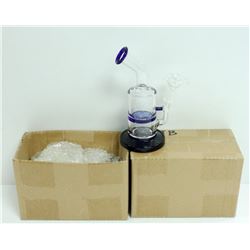 2PK OF SMALL GLASS BONGS; CLEAR/ BLUE