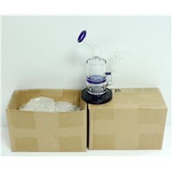 2PK OF SMALL GLASS BONGS; CLEAR/ BLUE