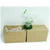 Image 1 : 2PK OF SMALL GLASS BONGS; CLEAR/ GREEN