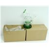 Image 1 : 2PK OF SMALL GLASS BONGS; CLEAR/ GREEN