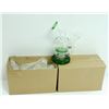 Image 1 : 2PK OF SMALL GLASS BONGS; CLEAR/ GREEN
