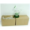 Image 1 : 2PK OF SMALL GLASS BONGS; CLEAR/ GREEN