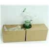 Image 1 : 2PK OF SMALL GLASS BONGS; CLEAR/ GREEN