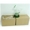 Image 1 : 2PK OF SMALL GLASS BONGS; CLEAR/ GREEN