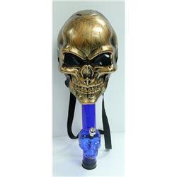 SKULL GAS MASK STYLE BONG (2PCS); BLUE
