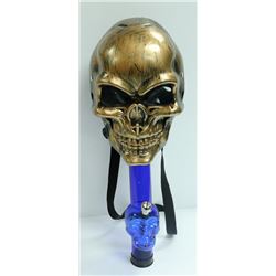 SKULL GAS MASK STYLE BONG (2PCS); BLUE