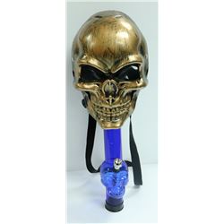 SKULL GAS MASK STYLE BONG (2PCS); BLUE