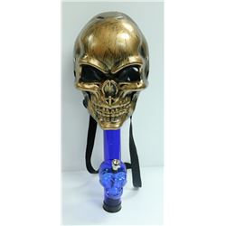 SKULL GAS MASK STYLE BONG (2PCS); BLUE