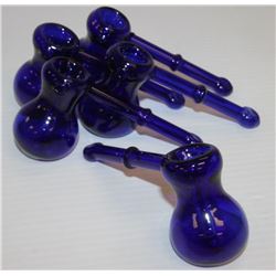 5PK OF BLUE GLASS PIPES *MUST BE 18+ TO BID*