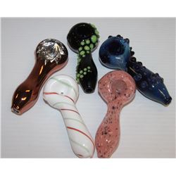 5PK OF ASSORTED GLASS PIPES *MUST BE 18+ TO BID*