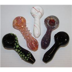 5PK OF ASSORTED GLASS PIPES *MUST BE 18+ TO BID*