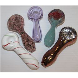5PK OF ASSORTED GLASS PIPES *MUST BE 18+ TO BID*