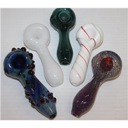 5PK OF ASSORTED GLASS PIPES *MUST BE 18+ TO BID*