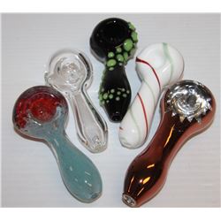 5PK OF ASSORTED GLASS PIPES *MUST BE 18+ TO BID*