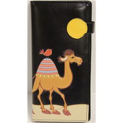 NEW SHAGWEAR WOMENS WALLET; BLACK/ CAMEL