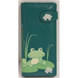 NEW SHAGWEAR WOMENS WALLET; BLUE/ FROG