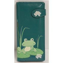 NEW SHAGWEAR WOMENS WALLET; BLUE/ FROG