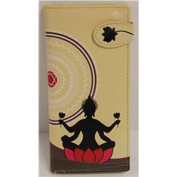 NEW SHAGWEAR WOMENS WALLET; CREAM/ NAMASTE