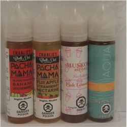 4PK OF 60ML 3MG ASSORTED FLAVORED VAPE JUICE