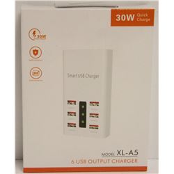 30W QUICK CHARGE 6 USB OUTPUT CHARGER- NEW IN