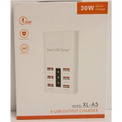30W QUICK CHARGE 6 USB OUTPUT CHARGER- NEW IN