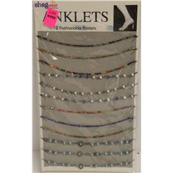 12PK OF SHAGWEAR FASHIONABLE ANKLETS