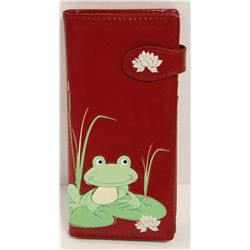 NEW SHAGWEAR WOMENS WALLET; RED/ FROG