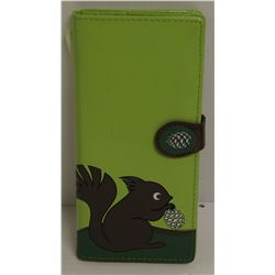 NEW SHAGWEAR WOMENS WALLET; GREEN/ SQUIRREL