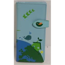 NEW SHAGWEAR WOMENS WALLET; BLUE/ EARTH