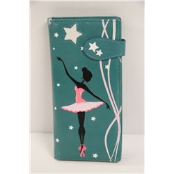NEW SHAGWEAR WOMENS WALLET; BLUE/ DANCER
