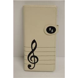NEW SHAGWEAR WOMENS WALLET; CREAM/ MUSIC