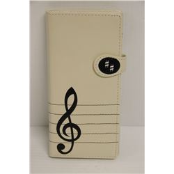 NEW SHAGWEAR WOMENS WALLET; CREAM/ MUSIC