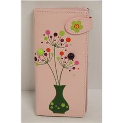 NEW SHAGWEAR WOMENS WALLET;  PINK/ PLANT