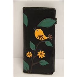 NEW SHAGWEAR WOMENS WALLET;  BLACK/ BIRD