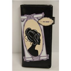 NEW SHAGWEAR WOMENS WALLET;  BLACK/ PORTRAIT