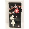 Image 1 : NEW SHAGWEAR WOMENS WALLET;  BLACK/ GIRL FLOWER