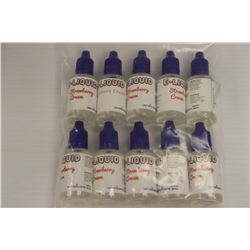 10PK OF 30ML 0MG STRAWBERRY CREAM FLAVORED