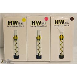 3PK HW MINI TWISTY GLASS BLUNTS; ASSORTED COLORS