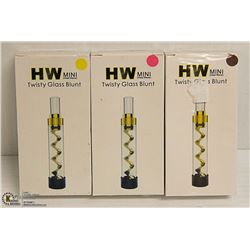 3PK HW MINI TWISTY GLASS BLUNTS; ASSORTED COLORS