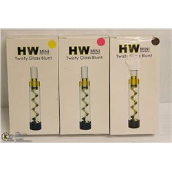 3PK HW MINI TWISTY GLASS BLUNTS; ASSORTED COLORS