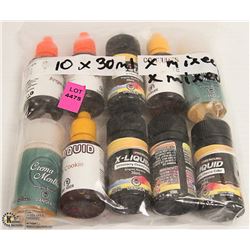 10PK OF 30ML ASSORTED MG & FLAVORED VAPE JUICE