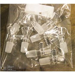 10PK OF GLASS  BONG BOWLS; CLEAR