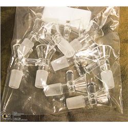 10PK OF GLASS  BONG BOWLS; CLEAR