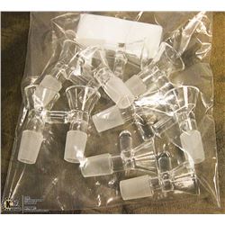 10PK OF GLASS  BONG BOWLS; CLEAR