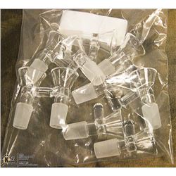 10PK OF GLASS  BONG BOWLS; CLEAR