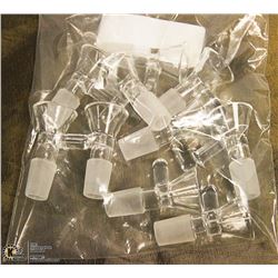 10PK OF GLASS  BONG BOWLS; CLEAR