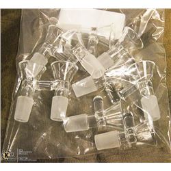 10PK OF GLASS  BONG BOWLS; CLEAR
