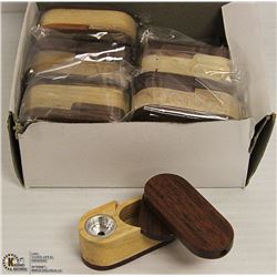 12PK OF TWO TONED WOODEN PIPES